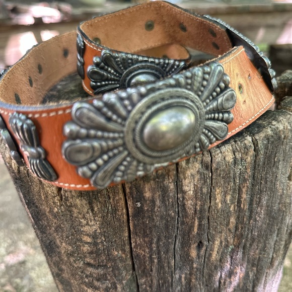 Vintage Avignon leather and silver belt 32-34 - Picture 3 of 9